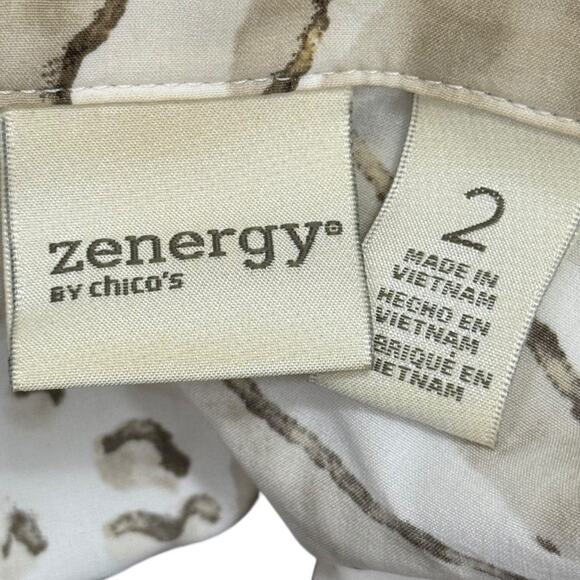 Chicos Zenergy Neema Vest Animal Print Beige Full Zip Lightweight Jacket 2 / L - Picture 16 of 16